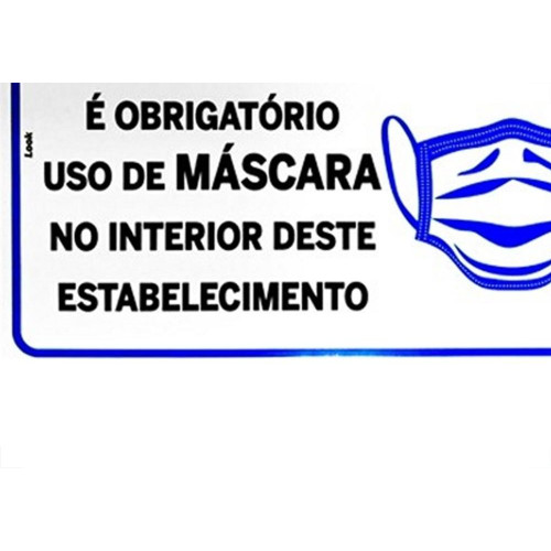 Placa Look 20X30Cm (Uso Obrigatorio De Mascara) - Kit C/5 Pecas