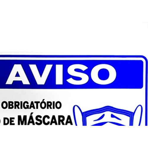 Placa Look 20X30Cm (Uso Obrigatorio De Mascara) - Kit C/5 Pecas