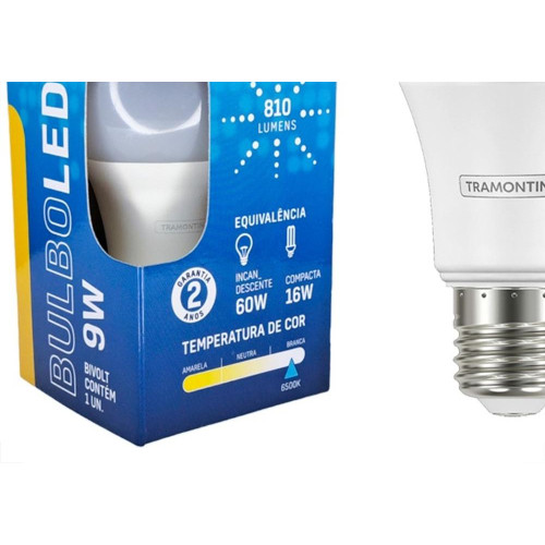 Lampada Led Bulbo Tramontina A60 - 9W. 6500K.