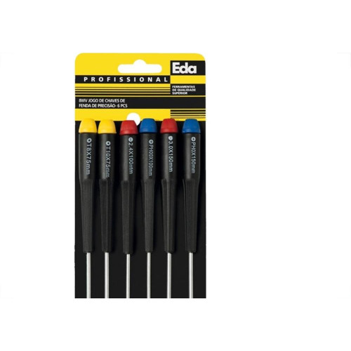 Chave Precisao Eda Jogo Fenda/Phillips/Torx Com 6 Pecas Longas - 8Wv
