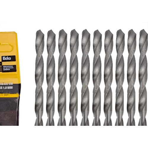 Broca Aco Rapido Eda 1,0Mm - 0Bo - Kit C/10 Pecas