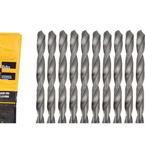 Broca Aco Rapido Eda 2,0Mm - 0Bq - Kit C/10 Pecas