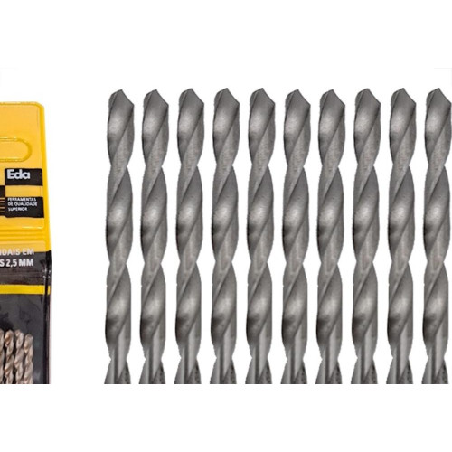 Broca Aco Rapido Eda 2,5Mm - 0Br - Kit C/10 Pecas