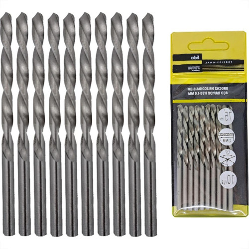 Broca Aco Rapido Eda 4,0Mm - 0Bu - Kit C/10 Pecas