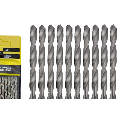 Broca Aco Rapido Eda 4,0Mm - 0Bu - Kit C/10 Pecas