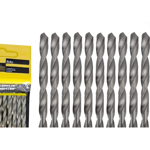 Broca Aco Rapido Eda 4,5Mm - 0Bv - Kit C/10 Pecas
