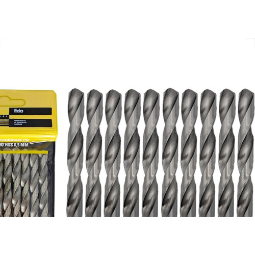 Broca Aco Rapido Eda 6,5Mm - 0Bz - Kit C/10 Pecas