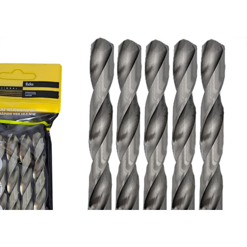 Broca Aco Rapido Eda 10,5Mm - 0Ch - Kit C/5 Pecas