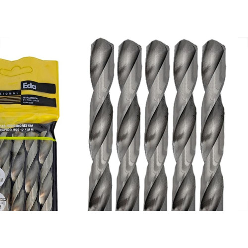 Broca Aco Rapido Eda 12,5Mm - 0Cl - Kit C/5 Pecas