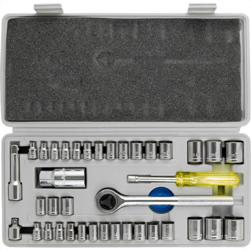 Kit Jogo Soquete Eda 1/4'' Com Catraca 40 Pecas - 3Fw