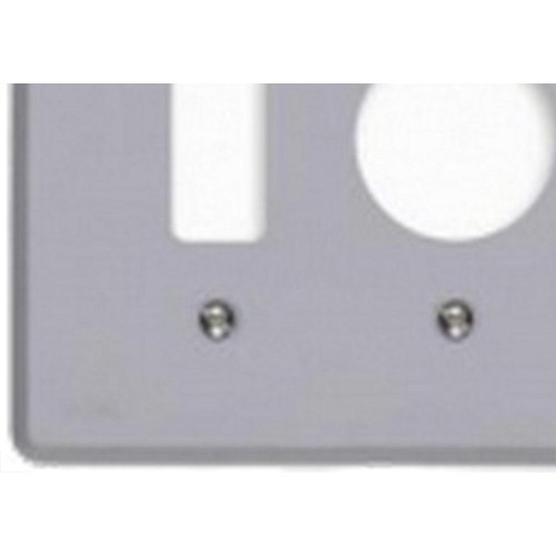 Placa Conjunto Ilumi Cinza 4X4 - 1 Interruptor + 1 Tomada Redonda