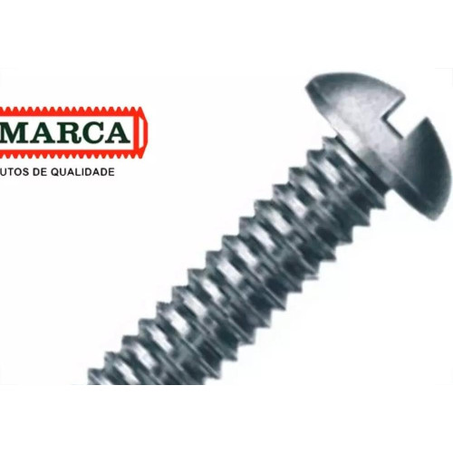 Parafuso Rosca Maquina Redonda Fenda Jomarca 1/4 X 7/8'' - Kit C/2 Centos