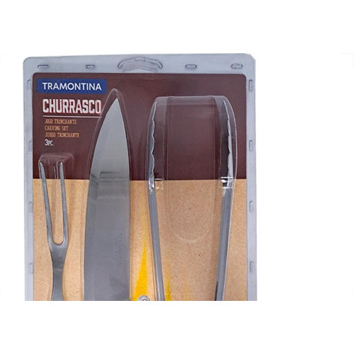 Kit Churrasco Tramontina 3 Pecas Inox Plenus