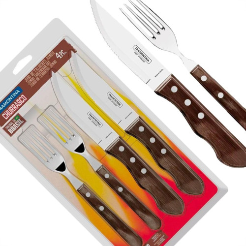 Kit Churrasco Tramontina Jogo Talhares Com 4 Pecas