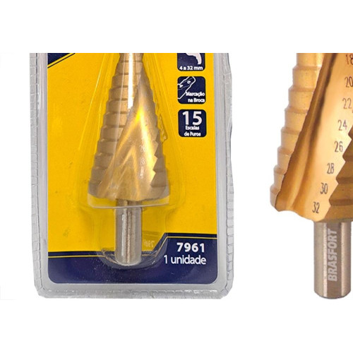 Broca Escalonada Brasfort 4 A 32Mm - 15 Etapas - 7961