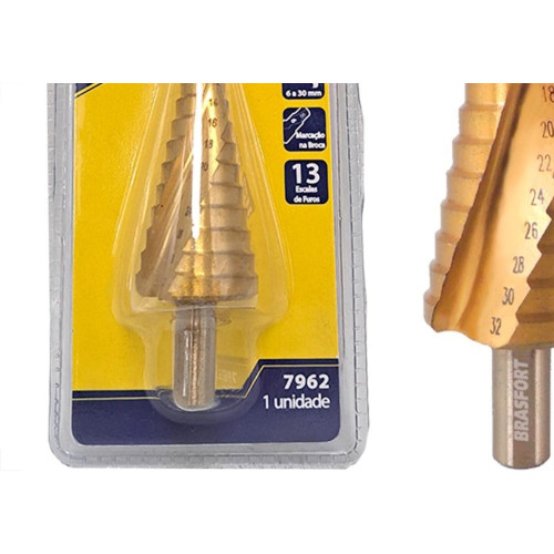 Broca Escalonada Brasfort 6 A 30Mm - 13 Etapas - 7962
