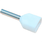 Terminal Tubular Ilhos Isolado Duplo Penzel 0,50Mm Comprimento 08Mm - Branco Penzel