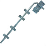 Ferrolho Redondo Para Portao Com Porta Cadeado Zincado Loth 50Cm - Kit C/6 Pecas