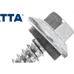 Parafuso Auto Brocante Sextavado Com Arruela Patta   12Mm X 3.1/2'' - Kit C/2 Centos