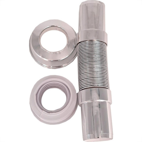 Tubo Ligacao Delflex Cromado Abs Ajustavel Com Spud