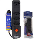 Filtro Linha Naticon 4 Tomadas 2P+T Preto