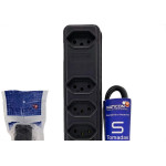 Filtro Linha Naticon 5 Tomadas 2P+T Preto