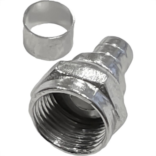 Conector Fio Coaxial Interneed Com Anel Rg59 Pacote Com 100 Pecas