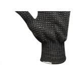 Luva Malha Trico Acrilon Pigmentada Preta Com 10 Pares - Kit C/10 Pares