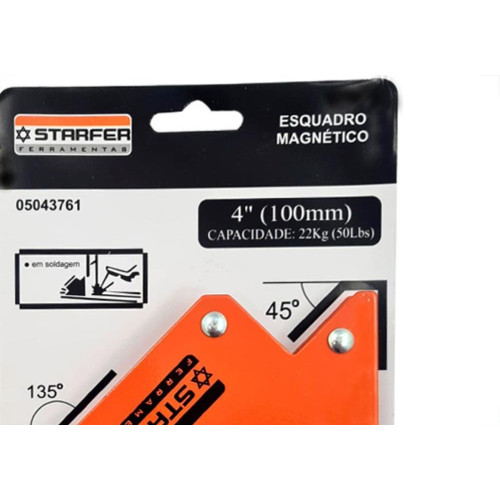 Esquadro Starfer Magn.P/Canto 4'' 22Kg