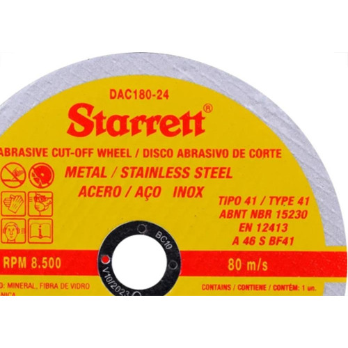 Disco Starrett Inox 7  X 1,6X7/8'' - Kit C/12 PC