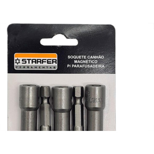 Soquete Canhao Magn.Starfer 10Mm - Kit C/5 PC