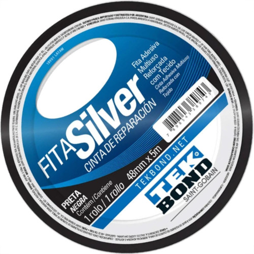 Fita Adesiva Silver Tek 48Mmx 5M-Preta