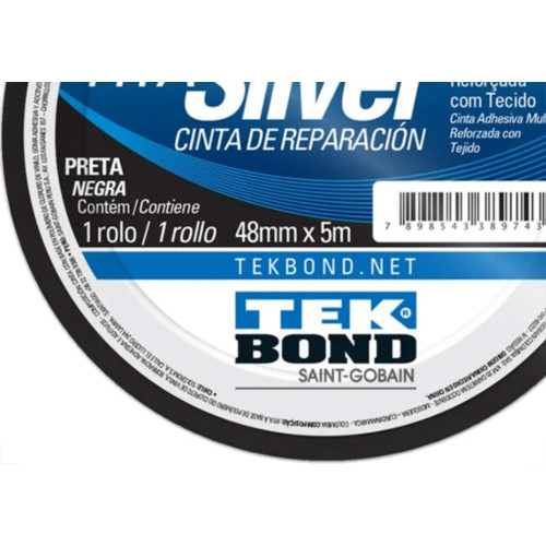 Fita Adesiva Silver Tek 48Mmx 5M-Preta