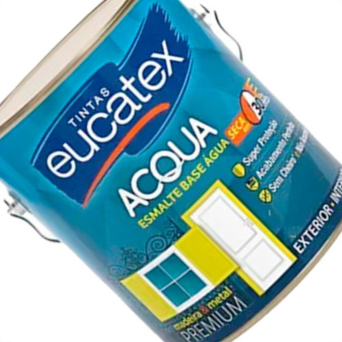 Tinta Esmalte Eucatex Brilho Base Agua.3,6 Amarelo