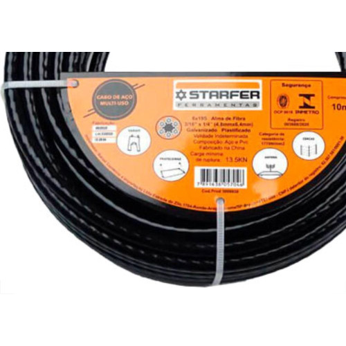 Cabo Aco Starf Pvc Pto 1/8X3/16 10M