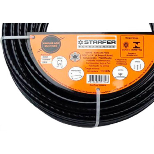 Cabo Aco Starf Pvc Pto 1/8X3/16 25M