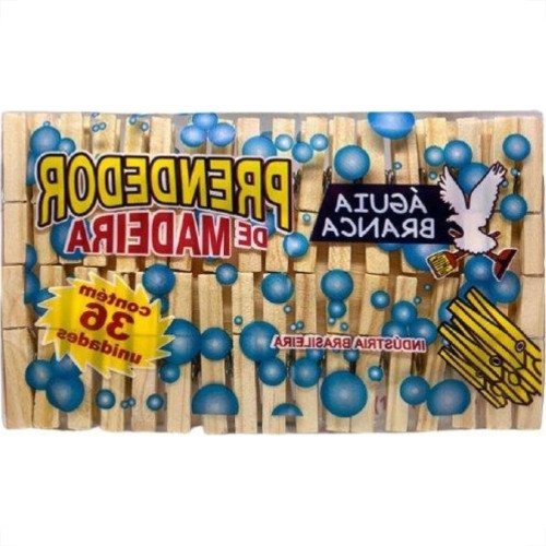 Prendedor Roupa Madeira Aguia Br C/36