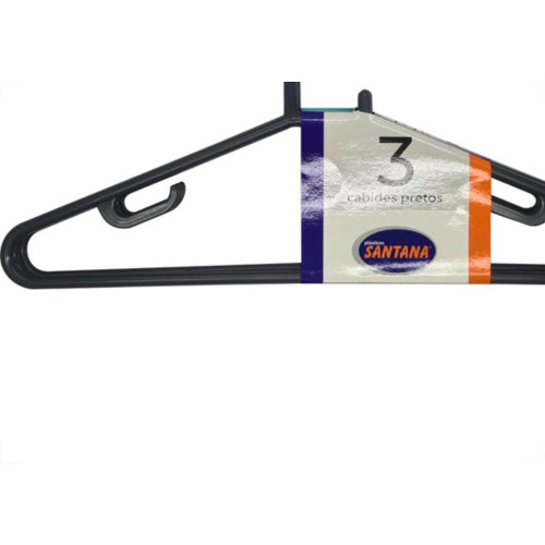 Cj.Cabides Adulto Preto C/3 -563