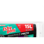 Saco P/Lixo Esfrebom Pto 15Lt C/40