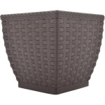 Vaso Cachepo Rattan Min Qdr.Coffee