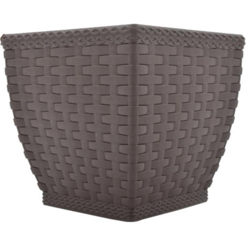 Vaso Cachepo Rattan Min Qdr.Coffee