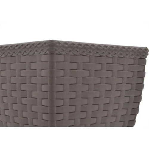 Vaso Cachepo Rattan Min Qdr.Coffee