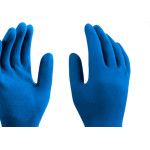 Luva Latex Imbat Forrada Azul 07