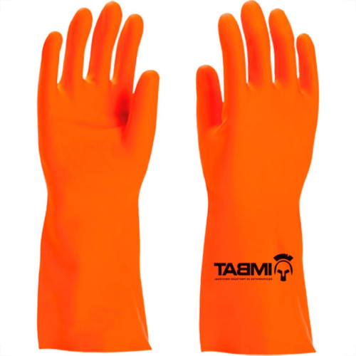 Luva Latex Imbat Forrada Laranja 08