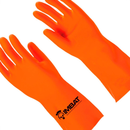 Luva Latex Imbat Forrada Laranja 08