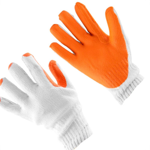 Luva Malha Imbat Emborr.Laranja 09 - Kit C/12 PR