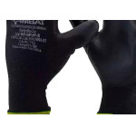 Luva Poliester Imbat Pu Preto 10 - Kit C/12 PR