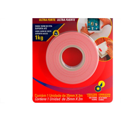 Fita Dupla Face Acr/Tek 25X 2M/Ext