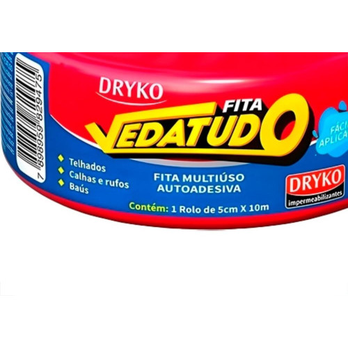 Fita Adesiva Multuso Dryko 5Cmx10M