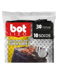 Saco P/Lixo Sup.Forte Pr. 30L C/10